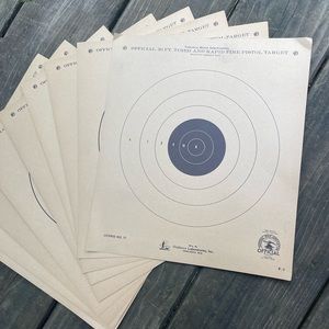 VINTAGE lot of 4 - 50 FT Timed & Rapid Fire Pistol Target NRA American Target Co